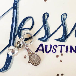 Tiffany Tennis Racquet and Tennis Ball Charm